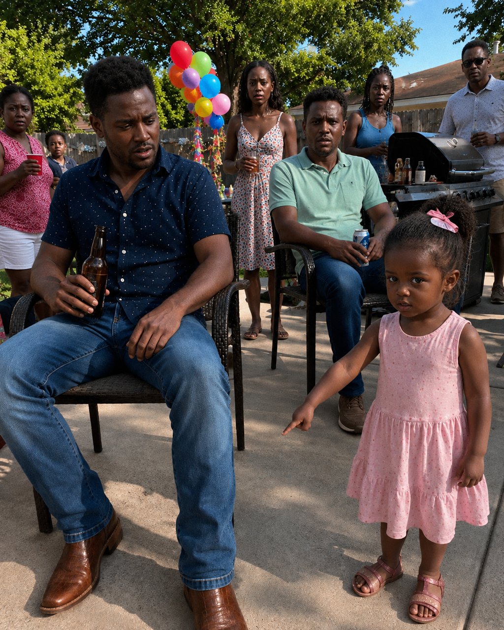 At my husband's birthday, my 3-year-old daughter pointed toward my husband's best friend's shoe and said, "Daddy cries there!" — I smiled until I realized what she meant.
