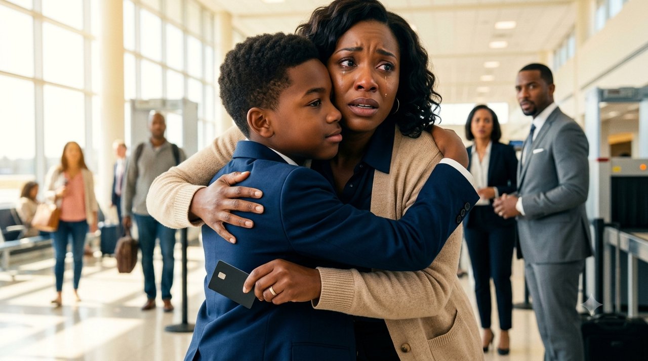 "After our divorce hearing, my 12-year-old son chose to live with his father and told the judge, "Mom can't give me a future." I walked away without arguing, but at the airport he hugged me, slipped a black card with 6 million dollars into my pocket, and left a message that revealed he had been…