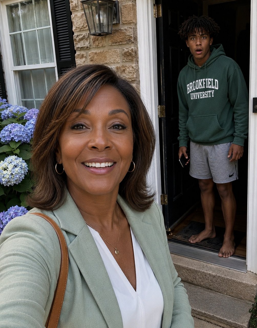I'm 62 Years Old And I Flew Eleven Hundred Miles To Surprise A Man I'd Met On Facebook — A Boy In A School Hoodie Opened The Door And Said, "Oh No"