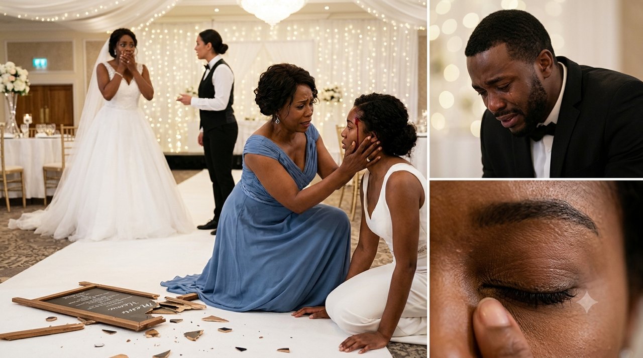 My daughter collapsed on the wedding aisle with a cut near her temple.
