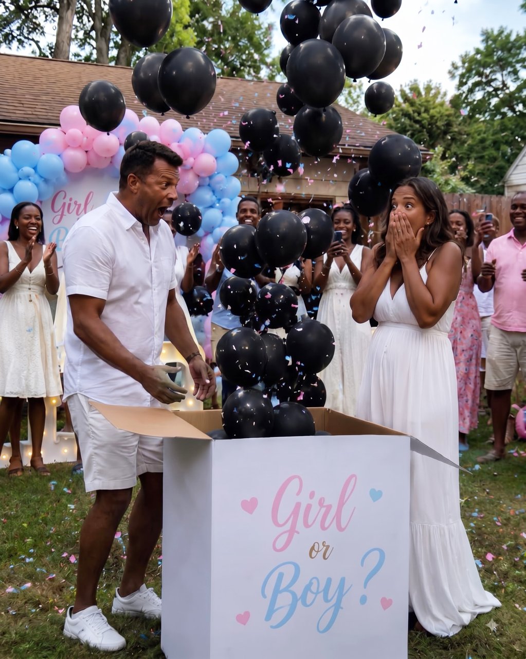 My daughter invited 50 guests to her gender reveal — then the box opened and black balloons floated into the sky.