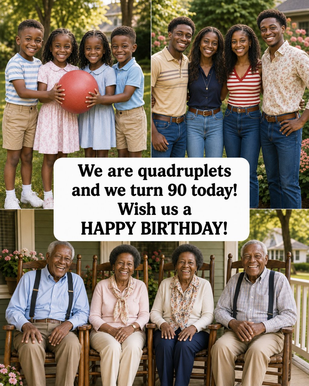 🎉❤️ Four hearts, four remarkable lives, and one lasting bond that has stood the test of time.