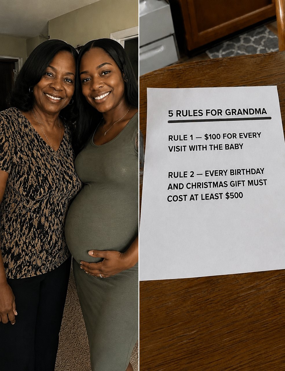 My DIL handed me 5 rules I had to follow to see my first grandchild.