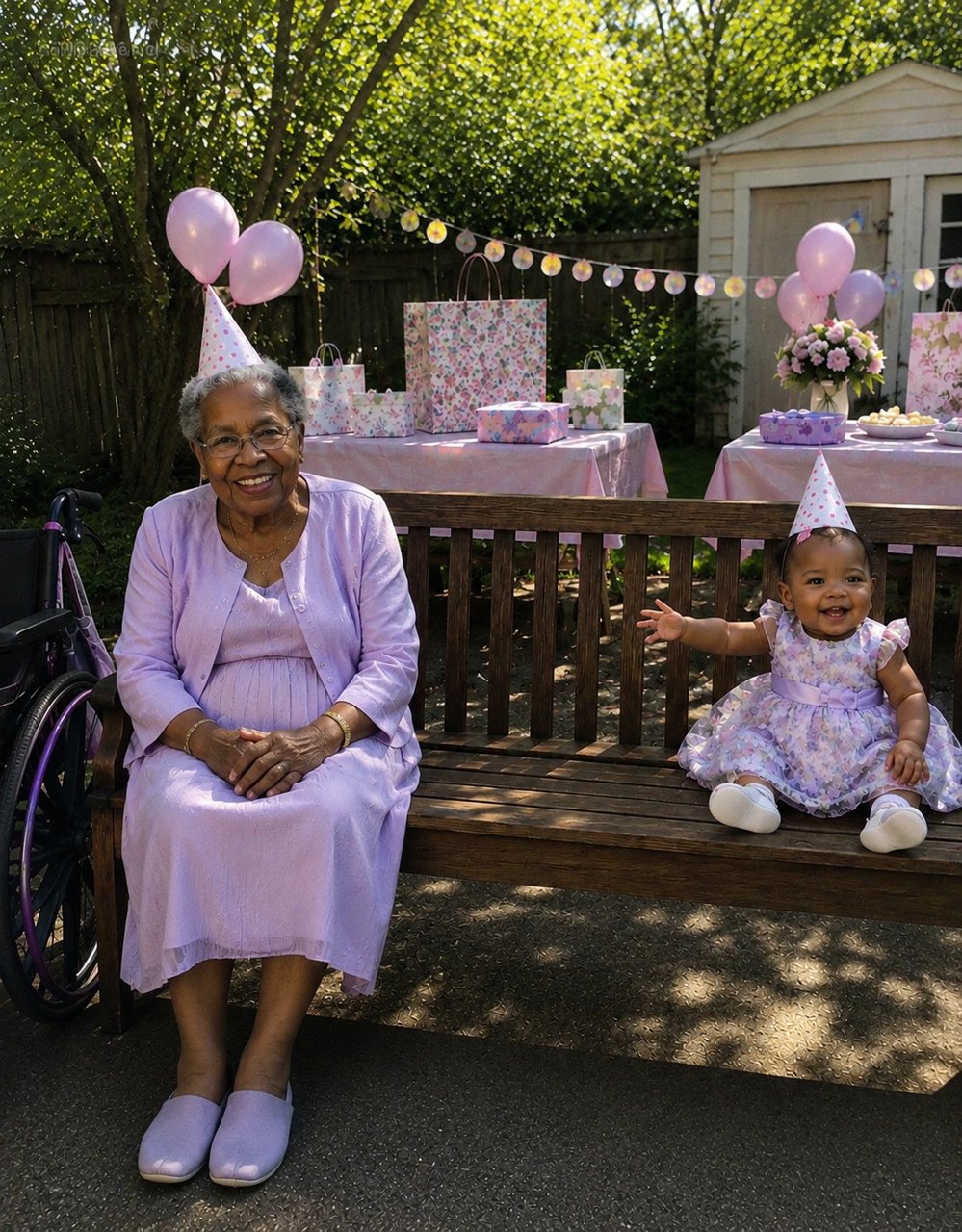 My 101-year-old grandmother couldn't walk, but she refused to miss my daughter's first birthday — she arrived with a bag hanging from her wheelchair and said, "I told you I'd make it."