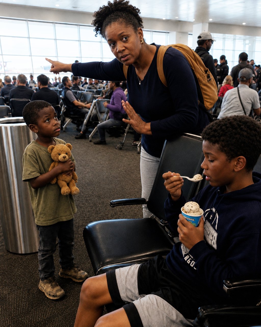If you FEED THEM, They never LEAVE: My MIL Said It Loud Enough for the Starving Boy to Hear — He Was Watching My Son Eat Ice Cream, Bothering No One at the Airport