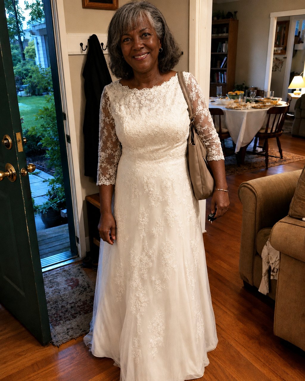 My widowed mom arrived at family dinner wearing a wedding dress just weeks after her husband's death — when I asked what was going on, she said, "I need you to come with me."