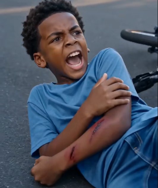 The quiet street erupted with sound when a luxury car slammed into a kid's bicycle.