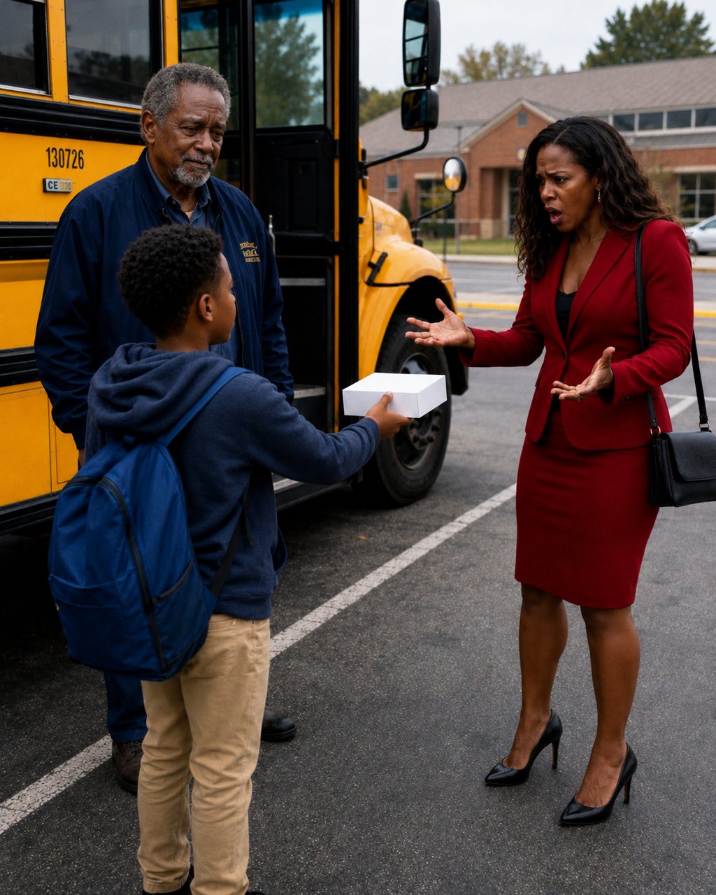 An entitled mom demanded my 68-year-old dad be fired as a school bus driver because he was 'too old'—she turned bright red over WHAT her own son pulled from his backpack.