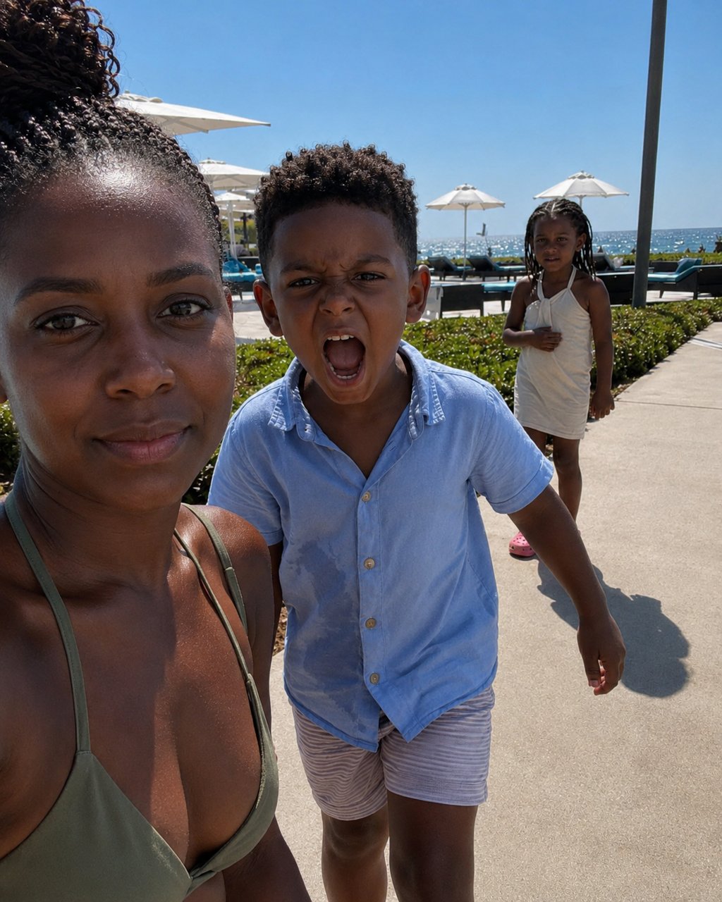 "This vacation sucks and you suck." I saved four months for that resort, raising both kids alone since the divorce — My 7-year-old called his dad in front of me to say it again, and then my ex asked me for the phone.