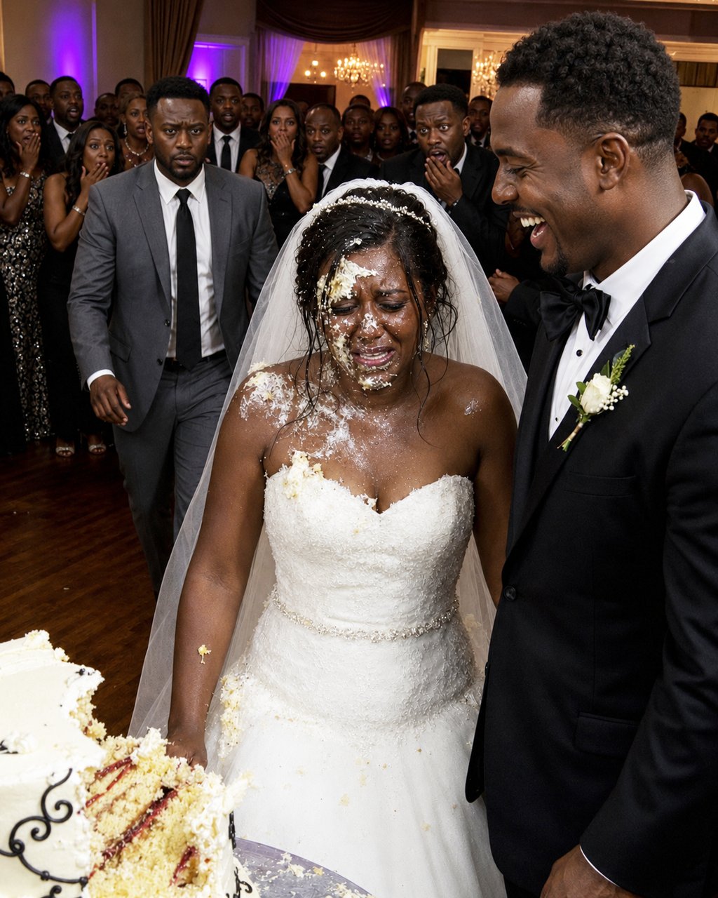 My groom smashed my face into the cake during the cake cutting as a "joke" — I was on the verge of tears when my brother shocked everyone.