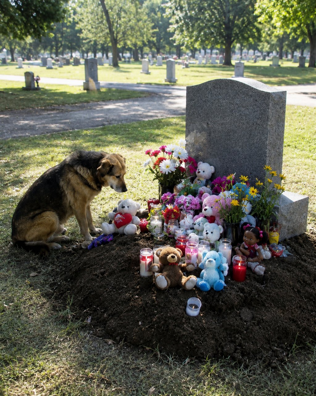 A Stranger's Dog Sat By My Late Son's Grave Every Single Day For A Year — Then One Day, He Showed Up In My Yard With A Toy In His Mouth