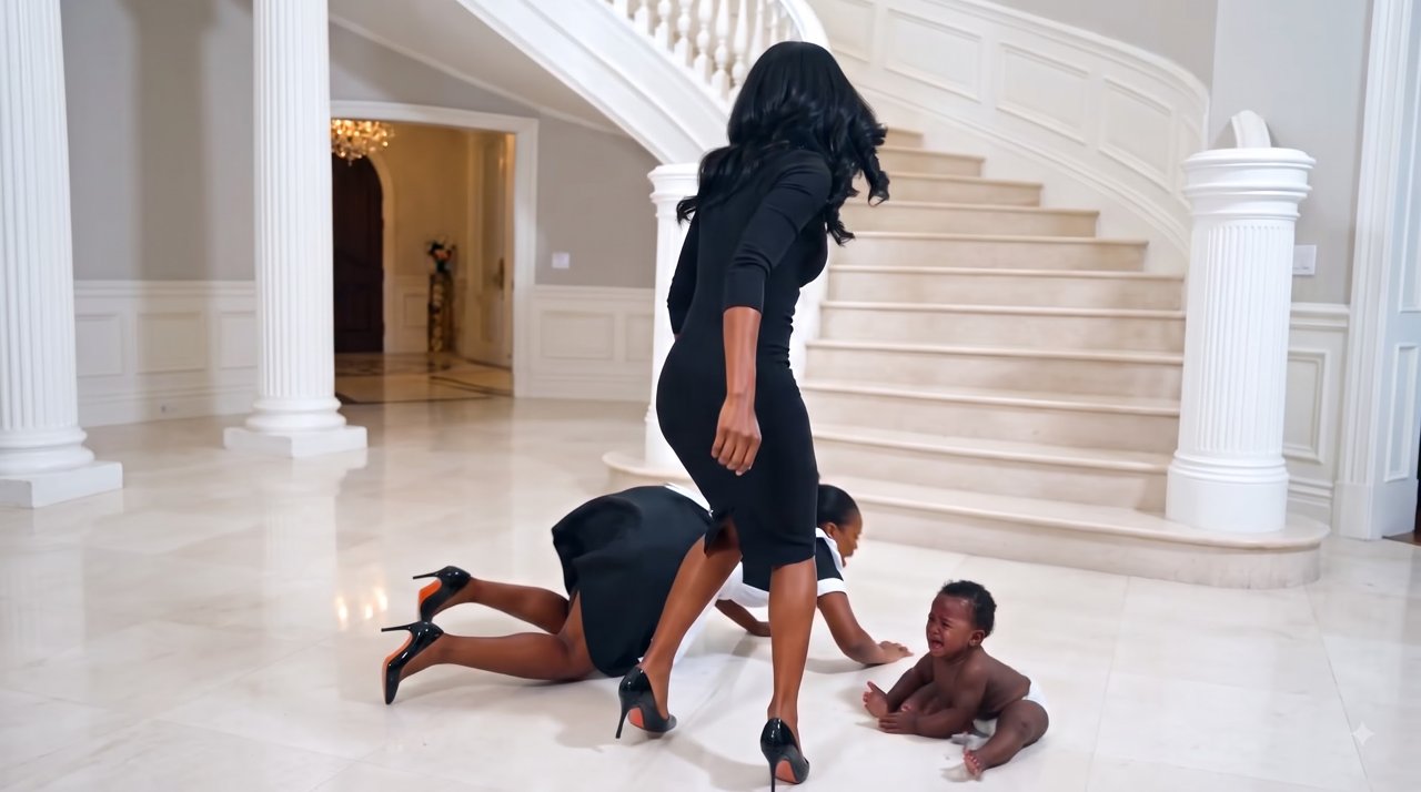 Serena was dragging two-year-old Ethan across the marble floor by one arm when I rushed into the foyer.