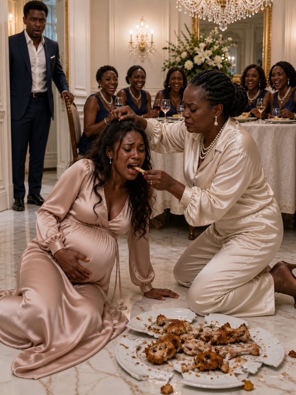 I Returned Home to Grab Some Important Documents—and Found My Eight-Month-Pregnant Wife Crawling Beneath the Dining Table, Gathering Leftovers My Mother and Her Friends Had Tossed at Her.