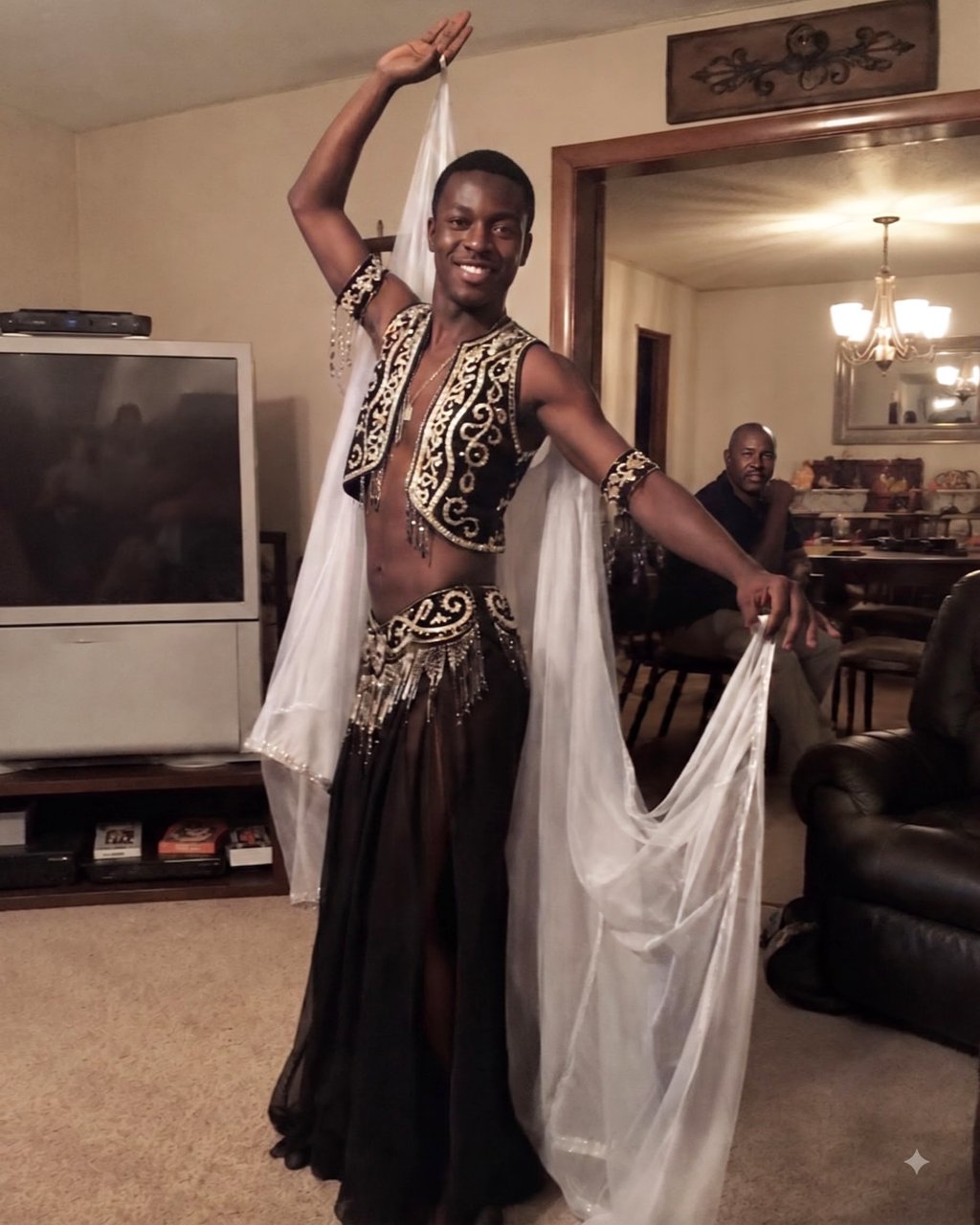 My husband kicked our son out of the house for being a belly dancer — one year later, he came back with one move that wiped the smile right off his father's face.