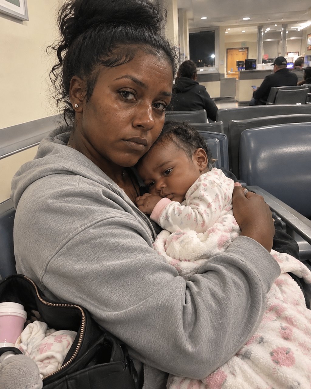 My husband and I were sitting in the ER with our sick baby when my MIL walked in, grabbed my husband's coat, and screamed, "He didn't sign up for this much stress!