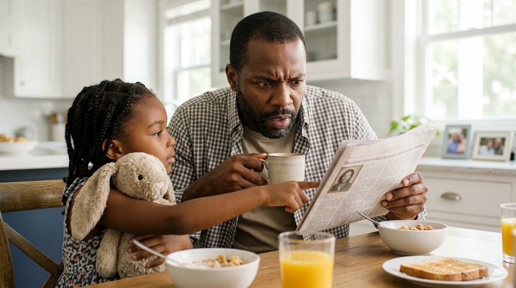 **His 7-Year-Old Daughter Pointed at a Man in the Newspaper—Then Repeated the One Secret Her Mother Told Her Never to Tell.**