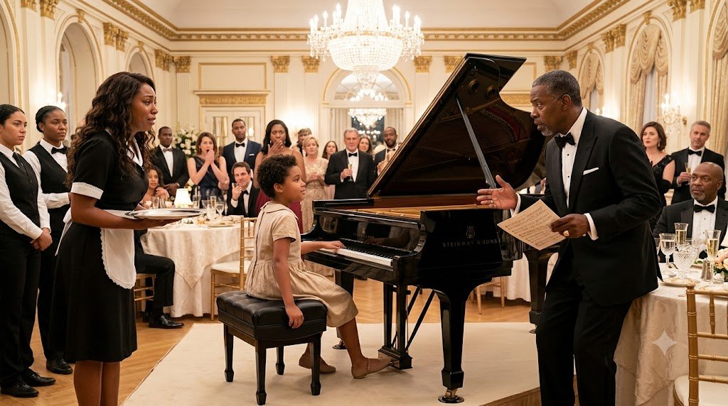 "Never challenge a penniless child to play an unpublished symphony — especially when her quiet mother was your former partner's widow, and the girl knows every single note by heart."