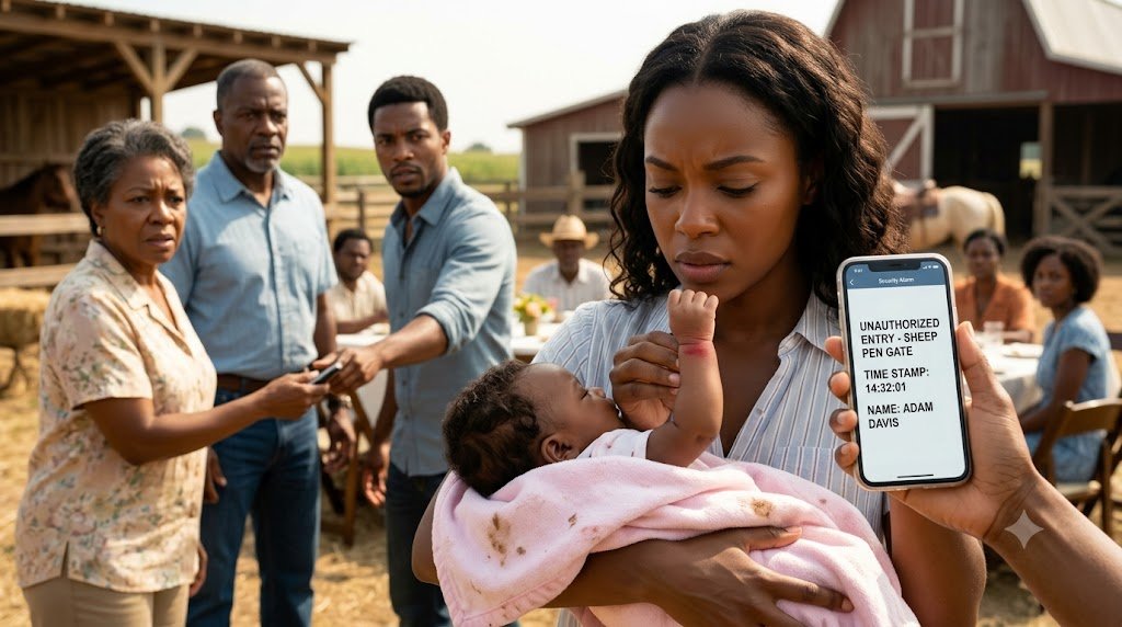 I heard my newborn daughter crying from an unused animal pen after my husband's family reunion began.