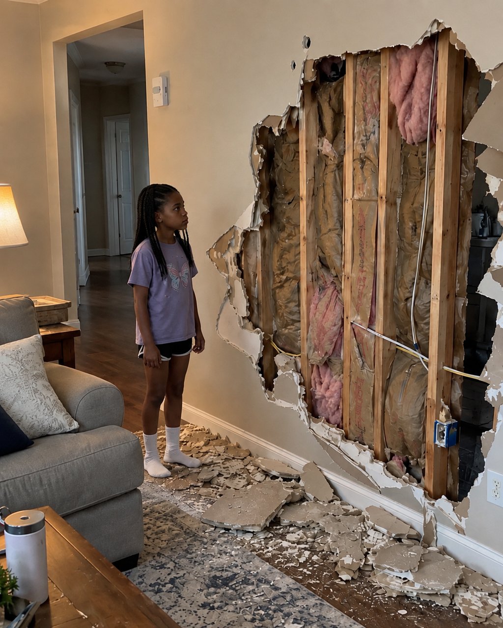 I came home Tuesday and found a four-foot section of our living room wall missing.