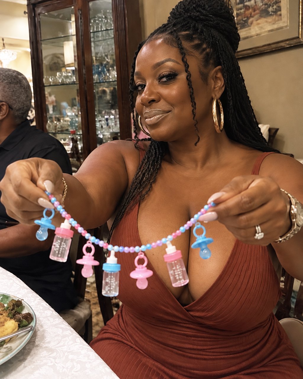 My MIL gave me a necklace made of tiny baby bottles and pacifiers, knowing I couldn't have children—what my FIL did next silenced the room.