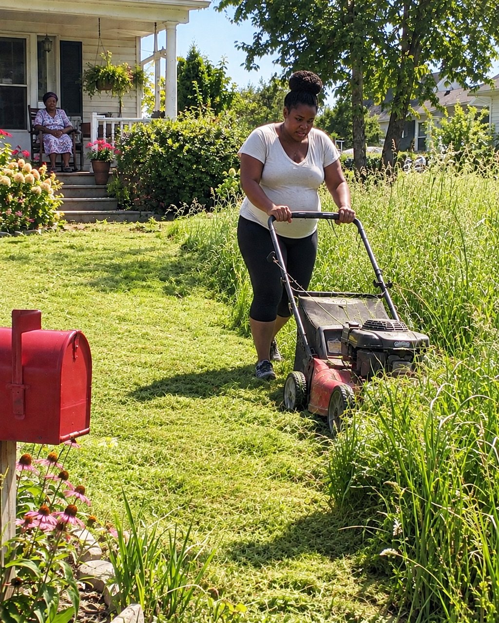 I mowed the lawn for the 82-year-old widow next door — the next morning, a sheriff woke me up with a bl00d-curdling request.