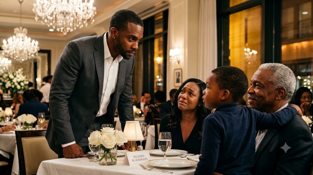 "Get away from my family's table before I have security remove you and your son."