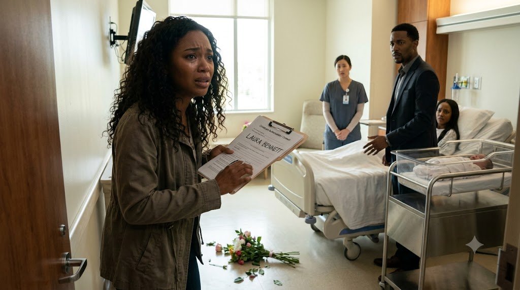 I opened a hospital room door with flowers in my hand and found my husband signing a birth-certificate worksheet beside another woman's bed.