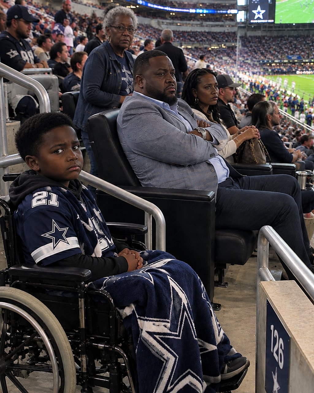 An entitled man took the accessible football seats I bought with my last savings for my son in a wheelchair — then a quiet elderly woman taught him a lesson.