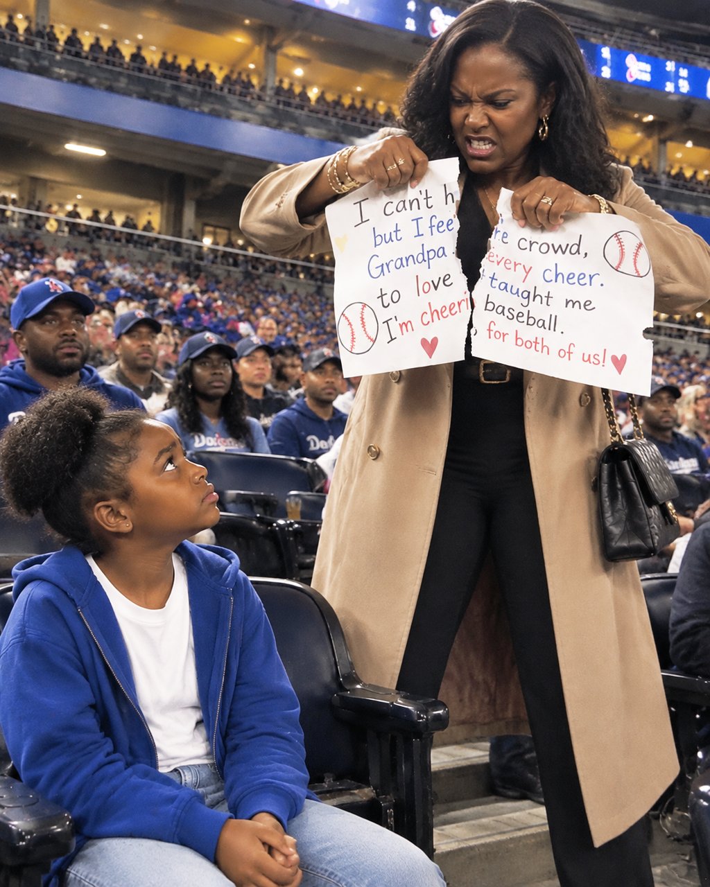 An entitled woman ripped my deaf 11-year-old sister's handmade sign in half at a baseball game — then her favorite player saw it and made her wish she'd never touched it.