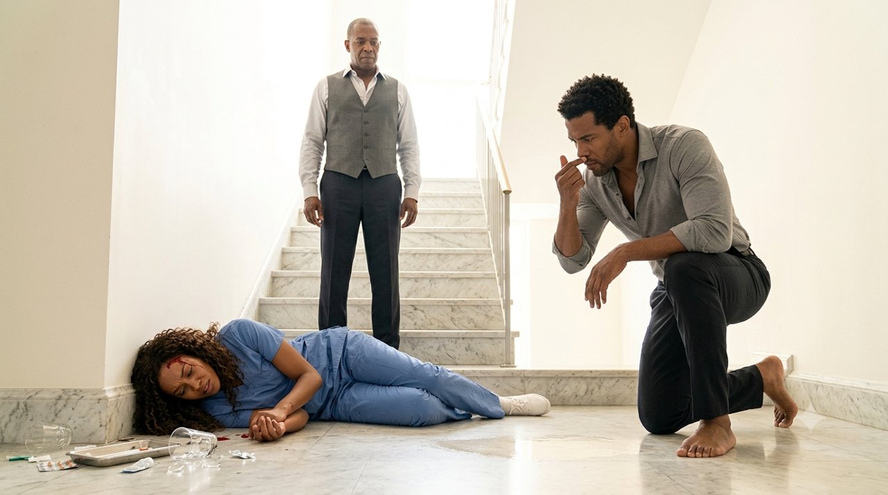 When the poor nurse slipped on the mansion stairs, Gideon thought it was an accident—until his hand touched the floor.