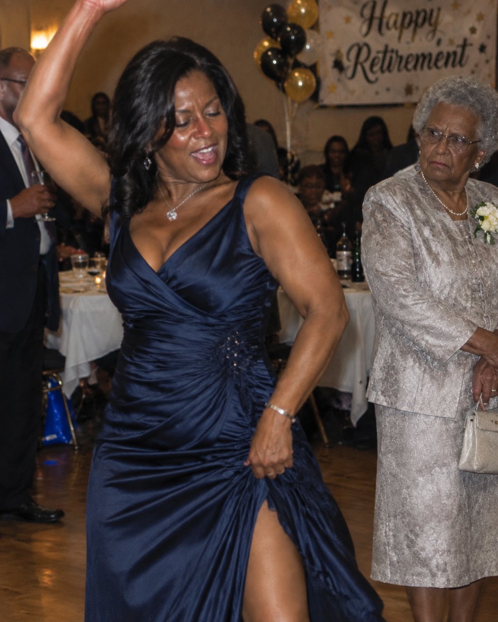 My husband's mother laughed at my $30 thrift-store dress at his retirement party — then his boss asked her one question.