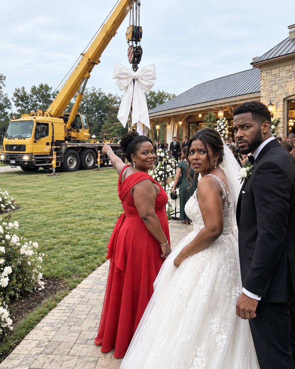 My future MIL hired a crane for our wedding and told my fiancé, "You'll need help lifting her"—what he did with it next made her jaw drop.