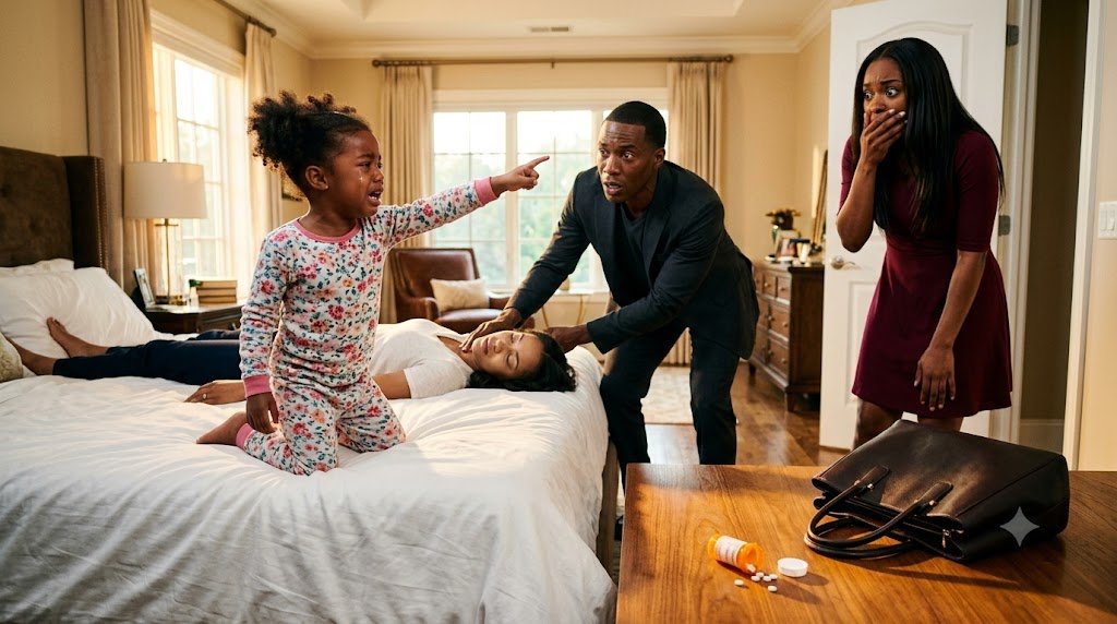 Madeline woke to the sound of her husband lying.