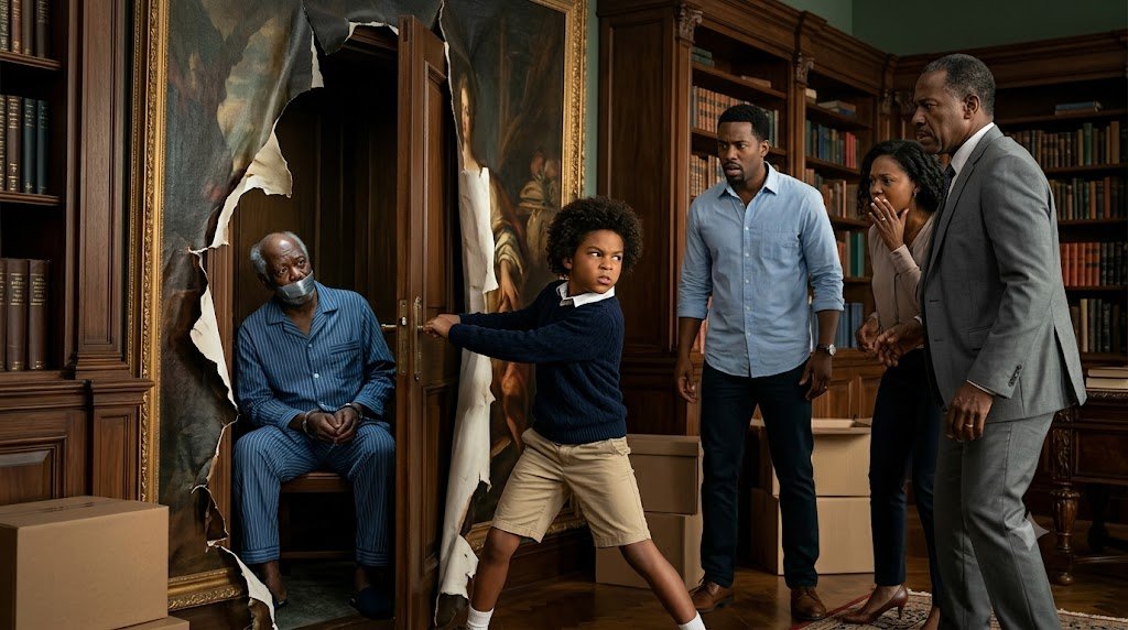 Eleven-year-old Eli Carrow hears three knocks behind a giant family portrait in his grandfather's Hudson Valley mansion and smashes the frame open.