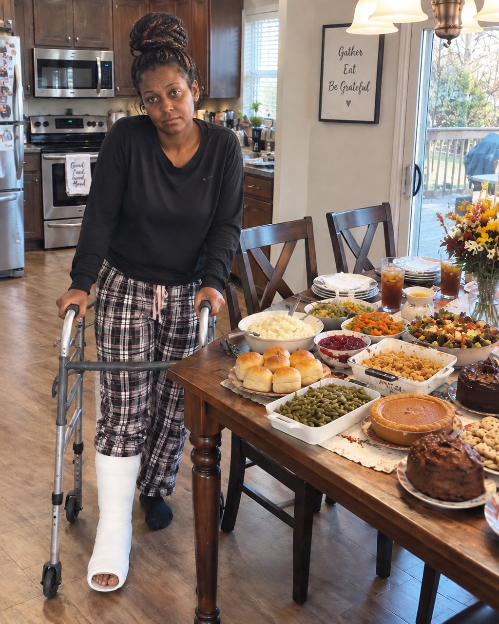 My husband made me cook for 30 guests at his birthday party while I had a broken leg — but his mother made him regret it.