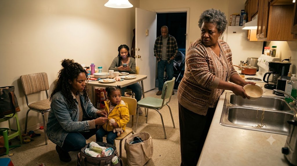 "My mother threw my daughter's soup onto the floor and pointed at the door.