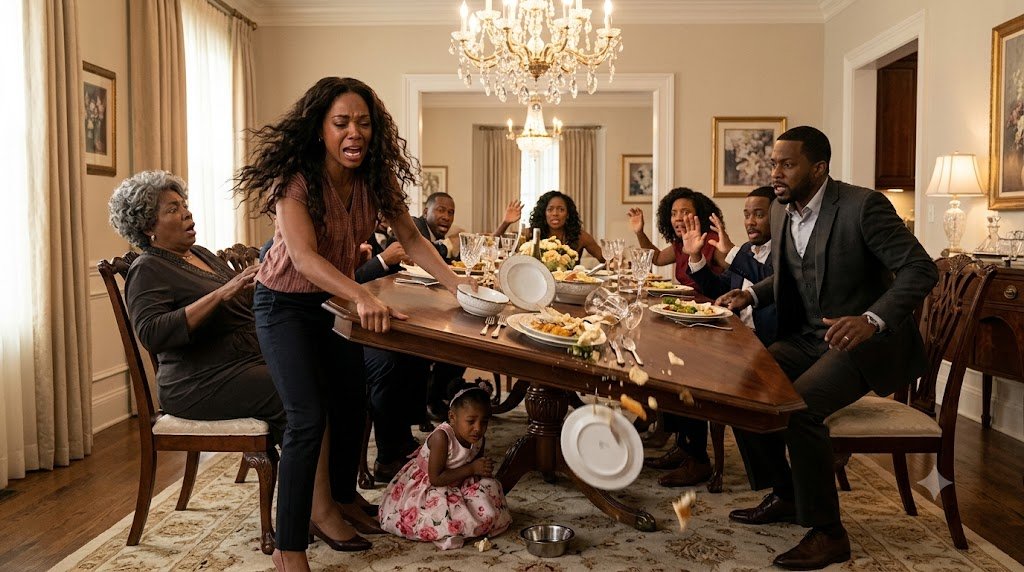 My entire family was enjoying dinner when I arrived home.