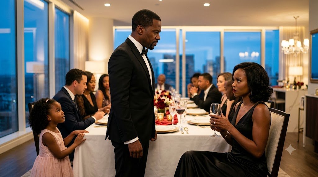 While my daughter stood beside billionaire Adrian Vale's dinner table and quietly asked, "Can I sit with you?", his fiancée laughed and said, "She should learn where people like her belong." I calmly took Lily's hand and told her she had nothing to apologize for.