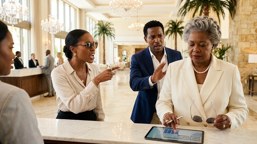 On a family vacation, my daughter-in-law pointed at me and snapped in front of the hotel receptionist, "Don't talk to her, she's just the maid!" My son laughed along, not realizing I was the owner of the resort — one of the most luxurious on the Florida coast — and my next move sent him into a…