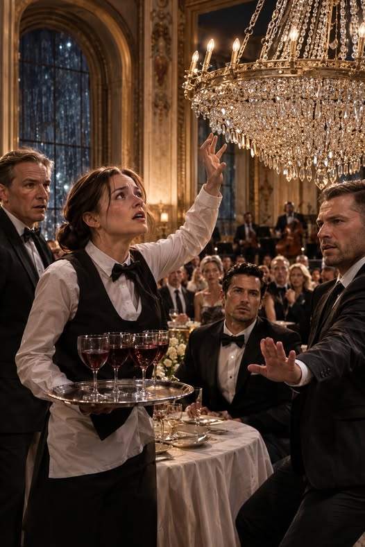 THE WAITRESS WHO MOVED THE MAFIA BOSS BEFORE THE CHANDELIER FELL