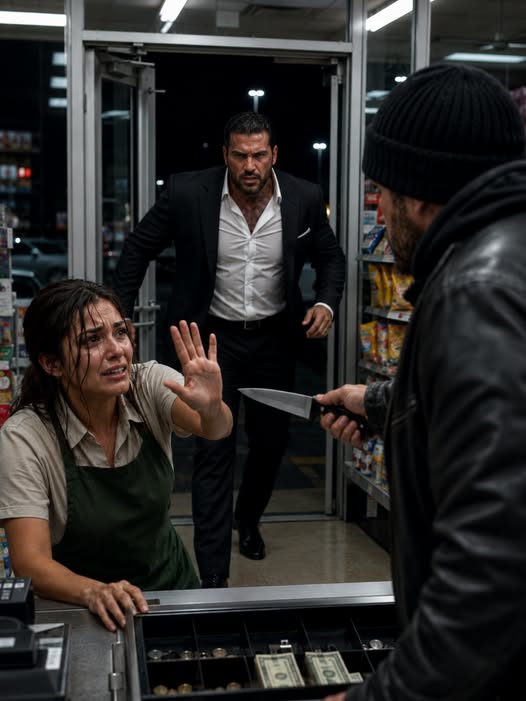 **The Mafia Boss Saved a Terrified Cashier at 1:40 A.M. — Then Her Audit Exposed the Man Who Had Destroyed Both Their Lives**