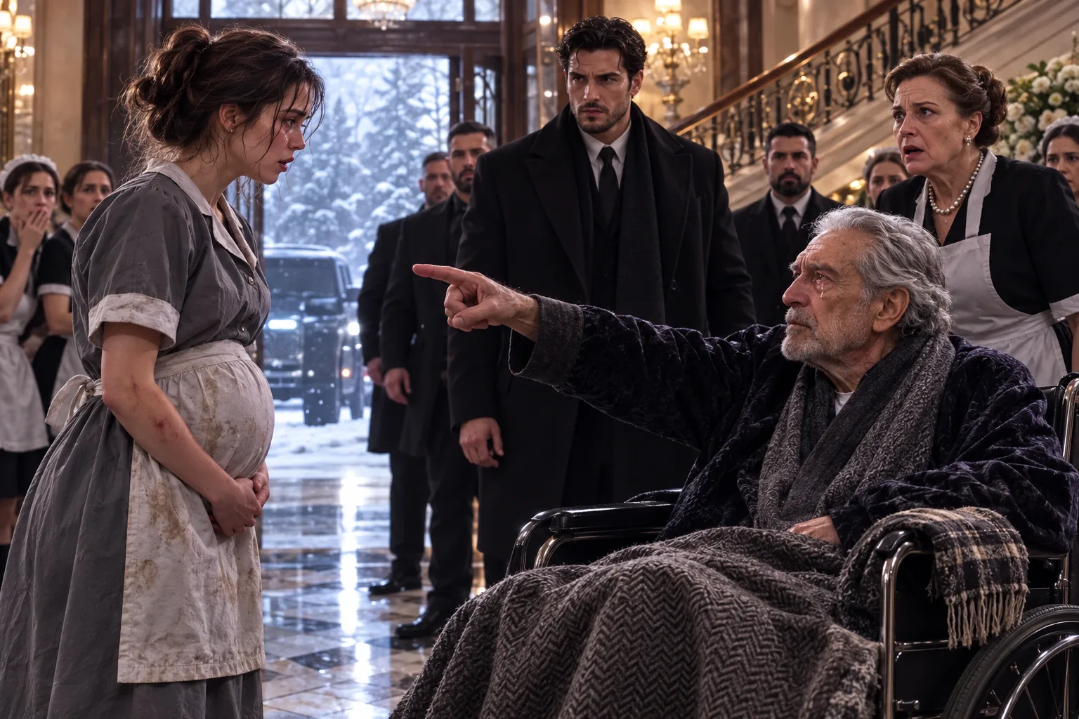 The Forgotten Don Pointed at the Pregnant Maid — Then the Moretti Estate Went Silent