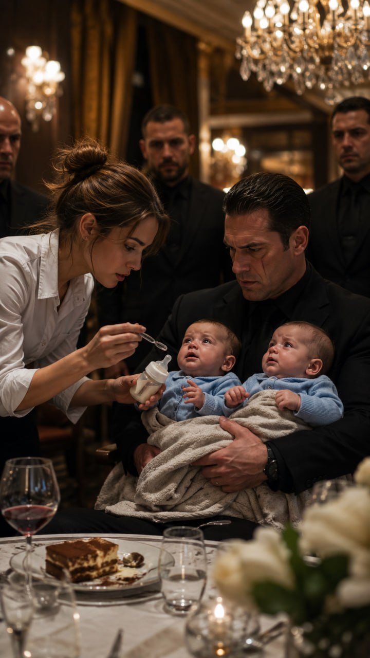 **The Waitress Who Saved the Mafia Boss’s Twins—Then She Saw What Was in Their Bottle**