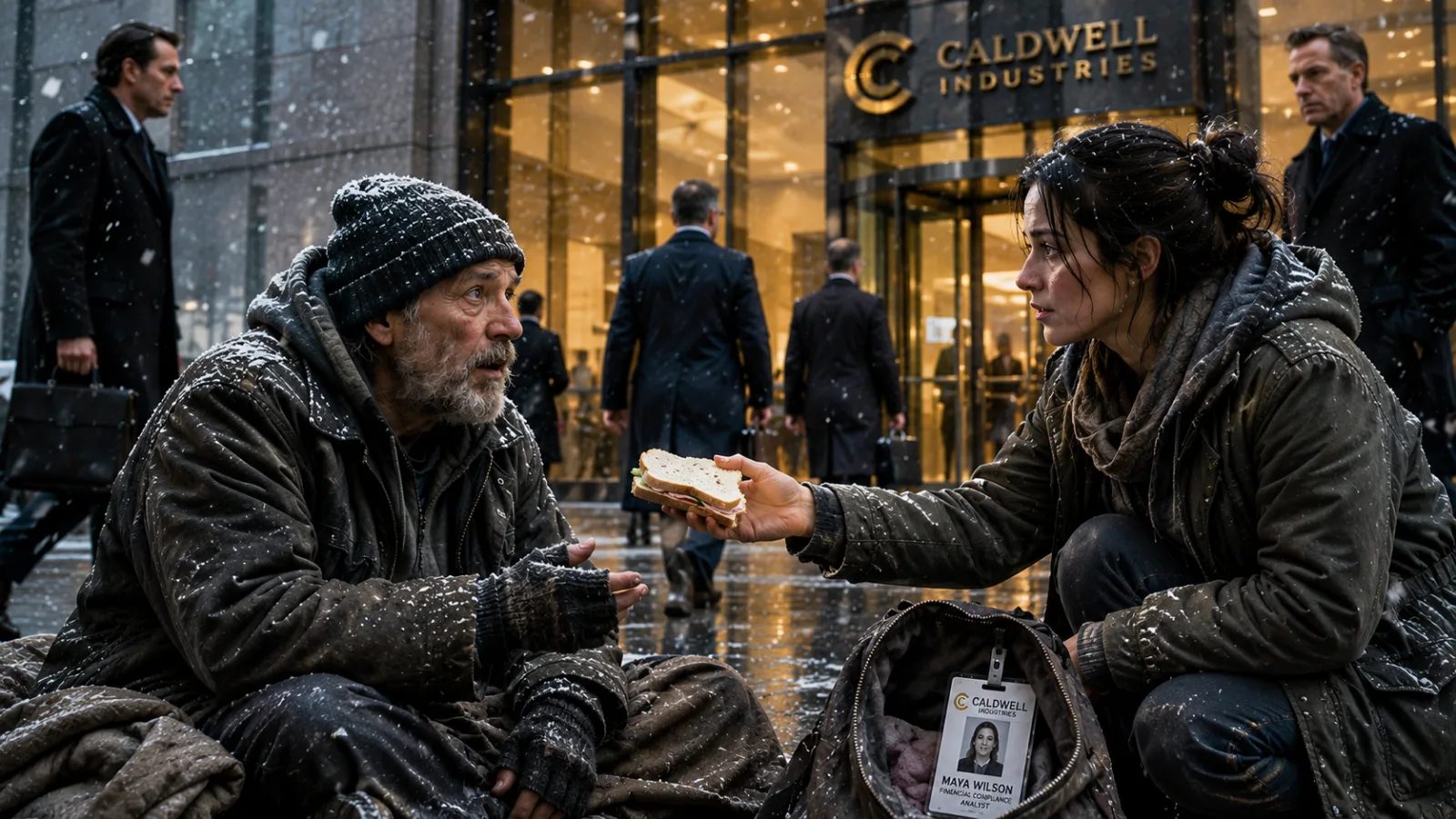 THE BILLIONAIRE SAT OUTSIDE HIS OWN COMPANY—THEN A HOMELESS MOTHER GAVE HIM HALF HER LAST MEAL