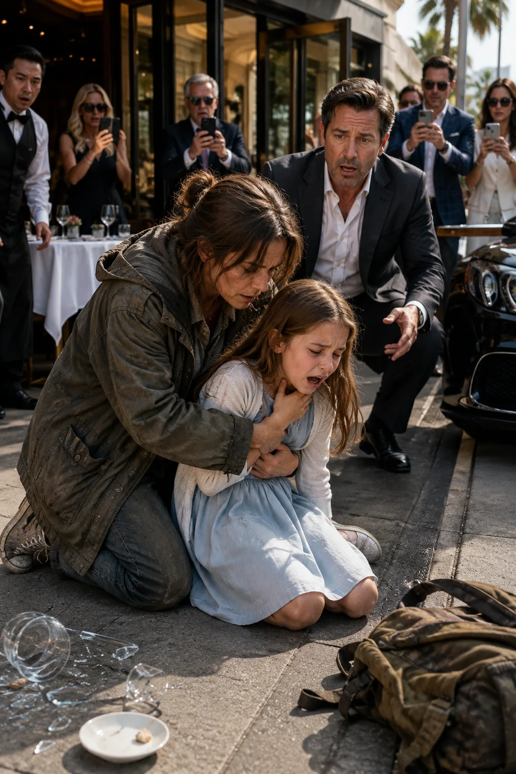 Everyone Filmed the Billionaire’s Daughter Choking—But the Homeless Woman They Had Just Thrown Out Was the Only One Who Stepped Forward, and What She Told Her Father After Saving the Girl Exposed a Secret Hidden Inside His Own Company