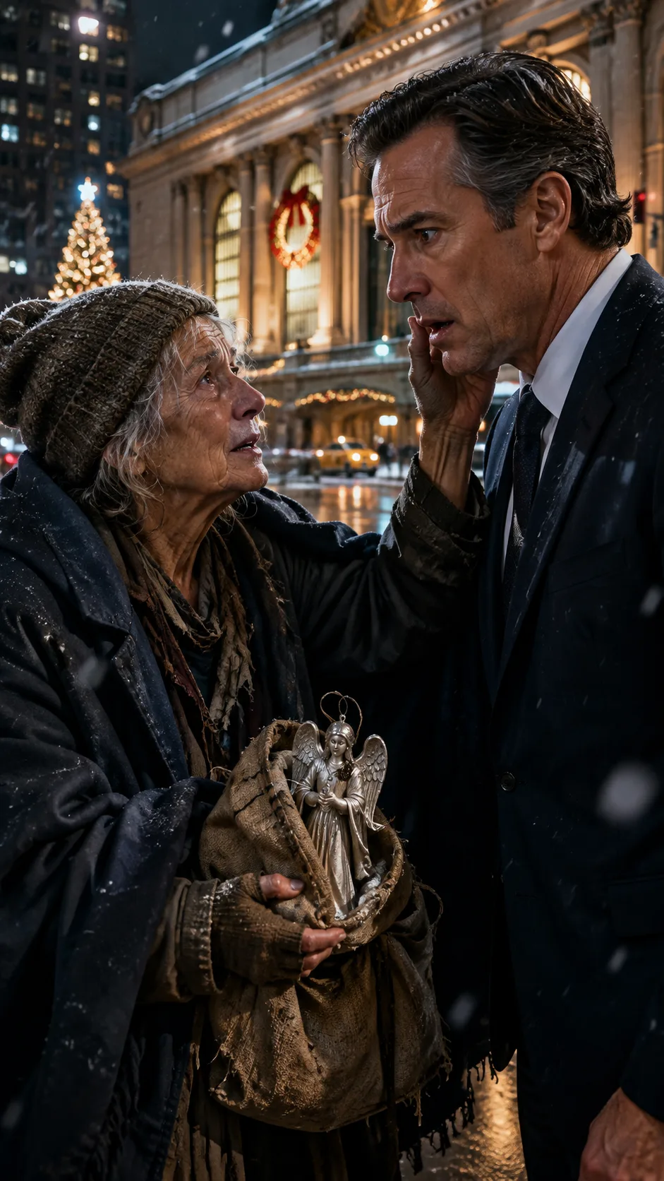 Billionaire Gave His Coat to a Homeless Old Woman—She Whispered His Mother’s Name