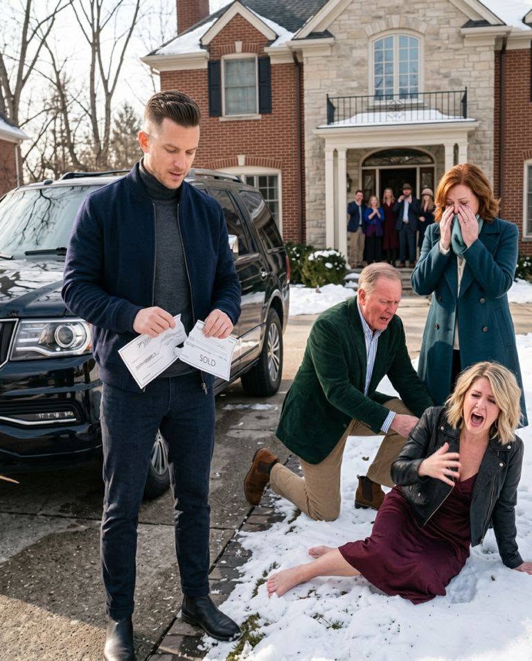 My Sister Tore Up My $100,000 Christmas Check and Called Me the Child Nobody Wanted—Ten Minutes Later, My Entire Family Was Kneeling in the Snow, Begging Me Not to Leave**