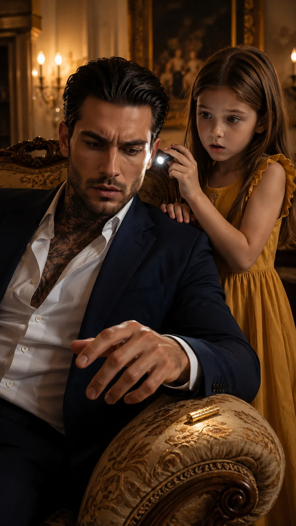 The Little Girl Found Something in His Chair—And the Tattooed Millionaire Went Pale