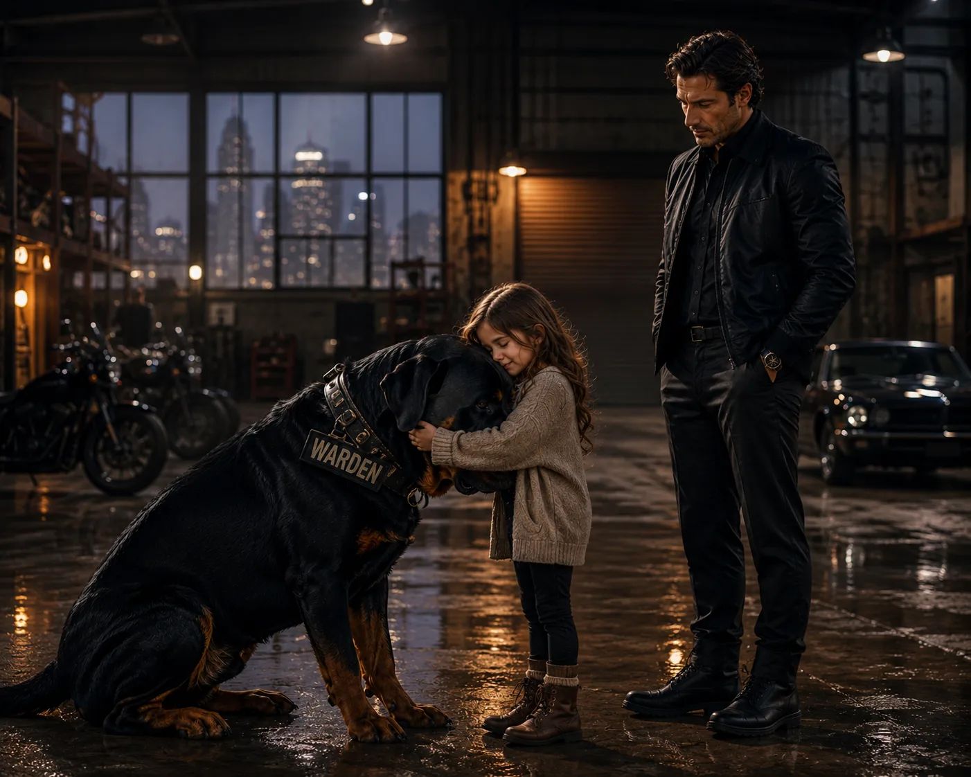 Everyone Feared the Mafia Boss’s 200-Pound Rottweiler—Until a 7-Year-Old Girl Walked Straight Toward Him and Whispered One Name That Made the Beast Tremble. When the Dog Suddenly Knelt and Let Her Hug Him, Damon Castellano Knew Something Was Wrong. But Nothing Prepared Him for the Note Hidden in Her Pocket—or the Truth About Her Missing Mother.