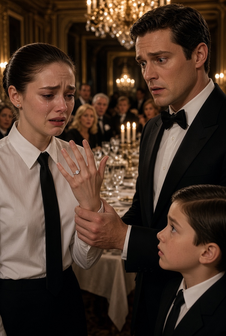 The Groom Saw a Diamond Ring He Had Buried Seven Years Ago—Then a Waitress Began to Cry, a Little Boy Said Six Words, and the Wedding Banquet Became the Night an Entire Family Learned Who Had Really Been Inside the Coffin